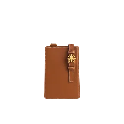 Esthera 1pm Leather Crossbody Bag In Brown