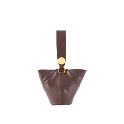 Esthera 9pm Leather Shoulder Bag In Brown