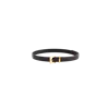 Esthera Cube Buckle Goldtone 20mm Leather Belt In Black