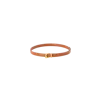Esthera Cube Buckle Goldtone 20mm Leather Belt In Brown