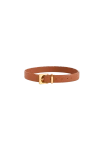 Esthera Cube Buckle Goldtone 35mm Leather Belt In Brown