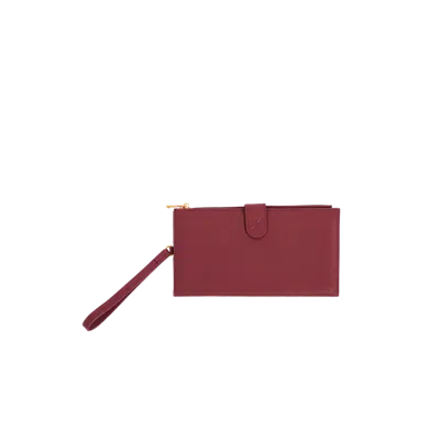 Esthera Leather Passport Holder In Red