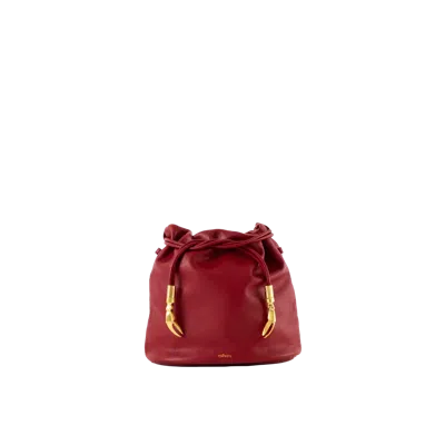 Esthera Leather Pouch Bag With Crab Claw In Red