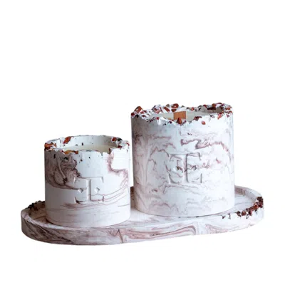 Esti Living Brown / White Mocha Dreams Gemstone Candle Set