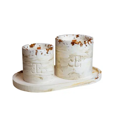 Esti Living Gold Cinnamon Crystal Candle Set