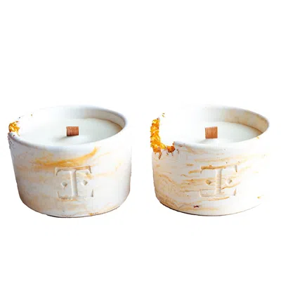 Esti Living Gold / Yellow / Orange Fresh Blom Midi Candle Set