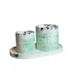 Esti Living Green Apple Frost Crystal Candle Set In Green