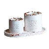 Esti Living Rose Gold Antique Gold Crystal Candle Set
