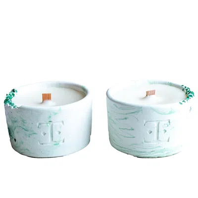 Esti Living White / Green Mystic Green Midi Candle Set