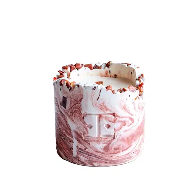 Esti Living White / Rose Gold Copper Charm Gemstone Candle Small