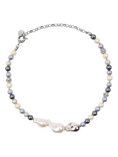 Estilé Carmen Pearl-embellished Necklace In Metallic