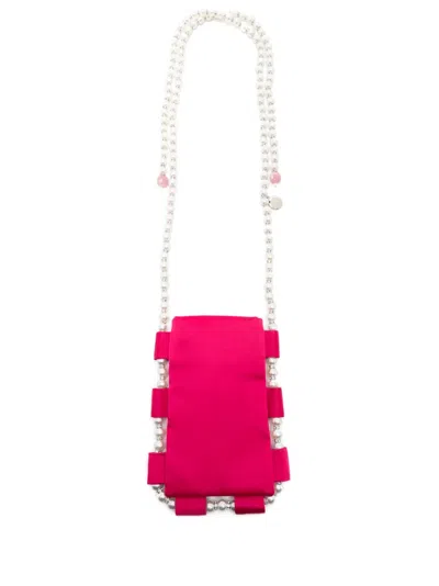 Estilé Juicy Satin-finish Phone Bag In Pink