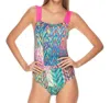 Estivo Shirred One Piece Swimsuit In Navajo In Multi
