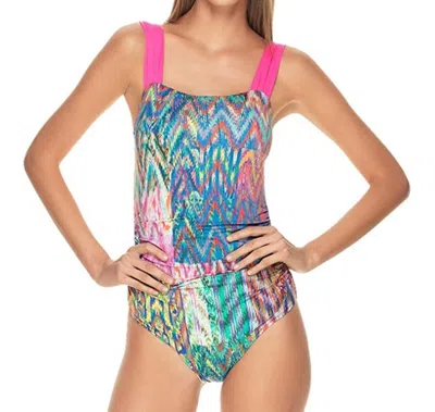 Estivo Shirred One Piece Swimsuit In Navajo In Multi