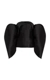 E.stott Chandra Off-the-shoulder Satin-twill Top In Black