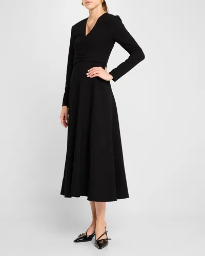 E.stott Cruz A-line Empire Midi Dress In Black