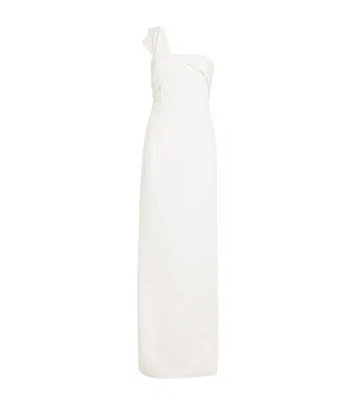 E.stott E. Stott Embellished One-shoulder Selina Gown In White