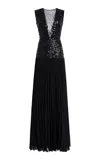 E.stott Esta Sequined Silk Maxi Dress In Black