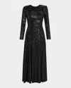 E.stott Maya A-line Sequin Midi Dress In Black