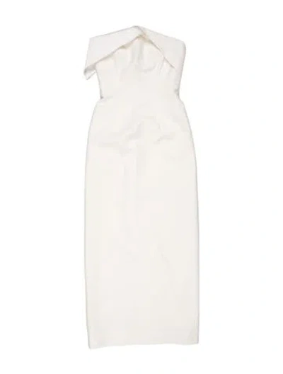 Pre-owned E.stott Strapless Knee-length Dress W/ Tags In White