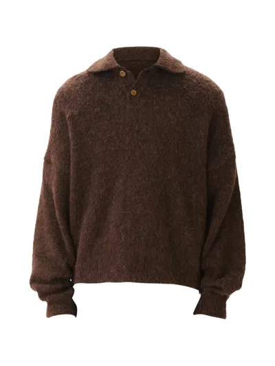 Estudio Niksen Polo-collar Sweater In Brown