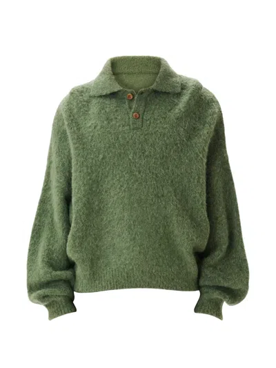 Estudio Niksen Polo-collar Sweater In Green