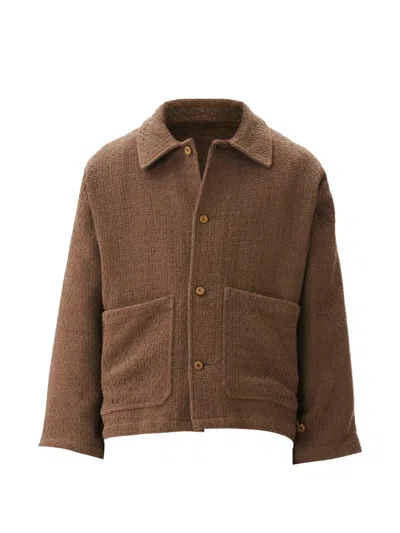 Estudio Niksen Textured-finish Shirt Jacket In Brown