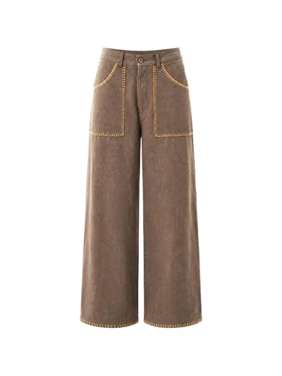 Estudio Niksen Wide-leg Trousers In Brown