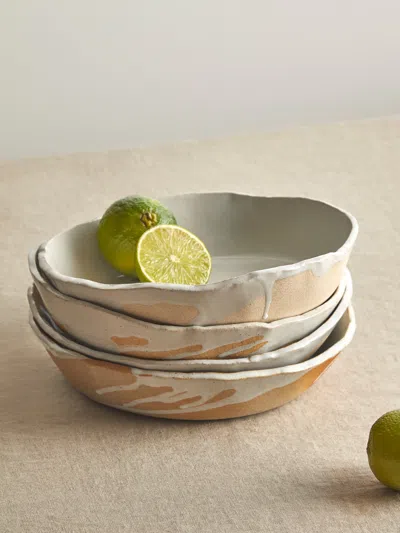 Estudio Vernís Wood-fired Stoneware Deep Dinner Plates 8in/21cm (set Of 6)