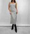 ET CLET A-LINE CABLE KNIT MIDI DRESS IN GREY