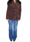 Et Clet Corduroy Double Breasted Jacket In Mocha In Brown