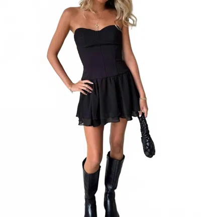 Et Clet Corset Top Mini Dress In Black In Blue