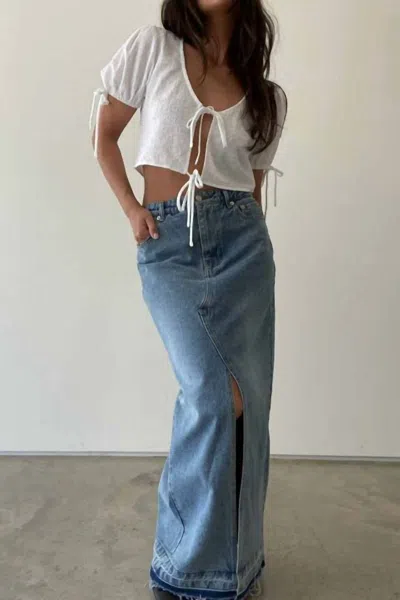 Et Clet Dakota Denim Maxi Skirt In Light Denim