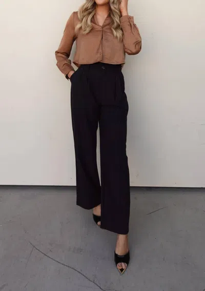 Et Clet High-waisted Pinstripe Trouser In Black