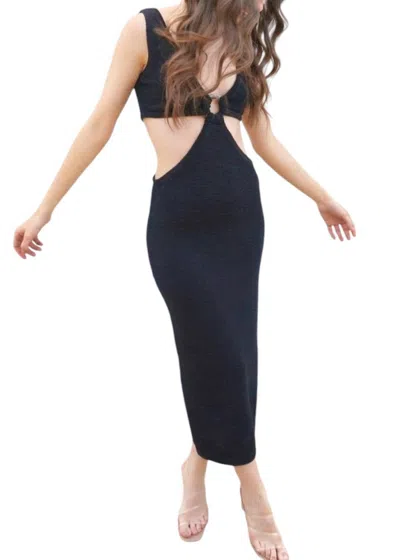 Et Clet Just A Breeze Midi Dress In Black