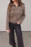 Et Clet Leopard Print Button Front Top In Brown In Brown