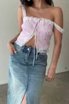 Et Clet Mali Lace Trim Cami Top In Pink
