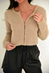 Et Clet Metallic Gold Hook And Eye Sweater In Brown In Brown