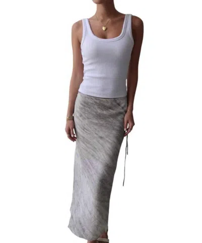Et Clet Nova Maxi Skirt In Grey Wash In Gray