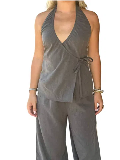 Et Clet Off Track Top In Gray In Grey