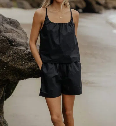 Et Clet Poplin Tank & Shorts Set In Black