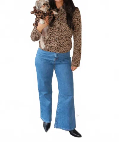 Et Clet Printed Knit Cardigan In Leopard In Brown