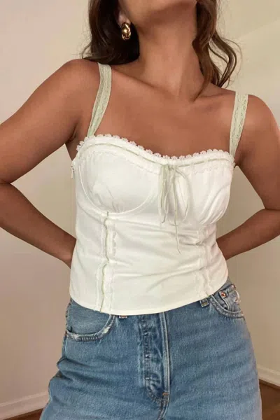 Et Clet Ribbon Detail Corset Top In White