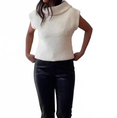 Et Clet Sleeveless Knit Turtleneck Top In White