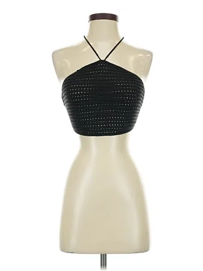 Pre-owned Et Clet Sleeveless Top Tan Halter Neckline Tops In Brown