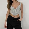 Et Clet Sweetheart Textured Corset Top In Black And Ivory In Multi