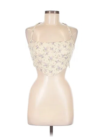 Et Clet Tank Top Ivory Halter Neckline Tops In Multi