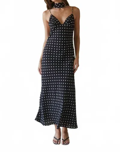 Et Clet The Emilia Maxi Dress In Black In Blue