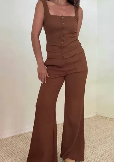 Et Clet The High Waist Flare Pant In Mocha In Brown