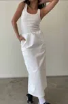 Et Clet Zaria Contrast Stitch Cargo Maxi Skirt In White